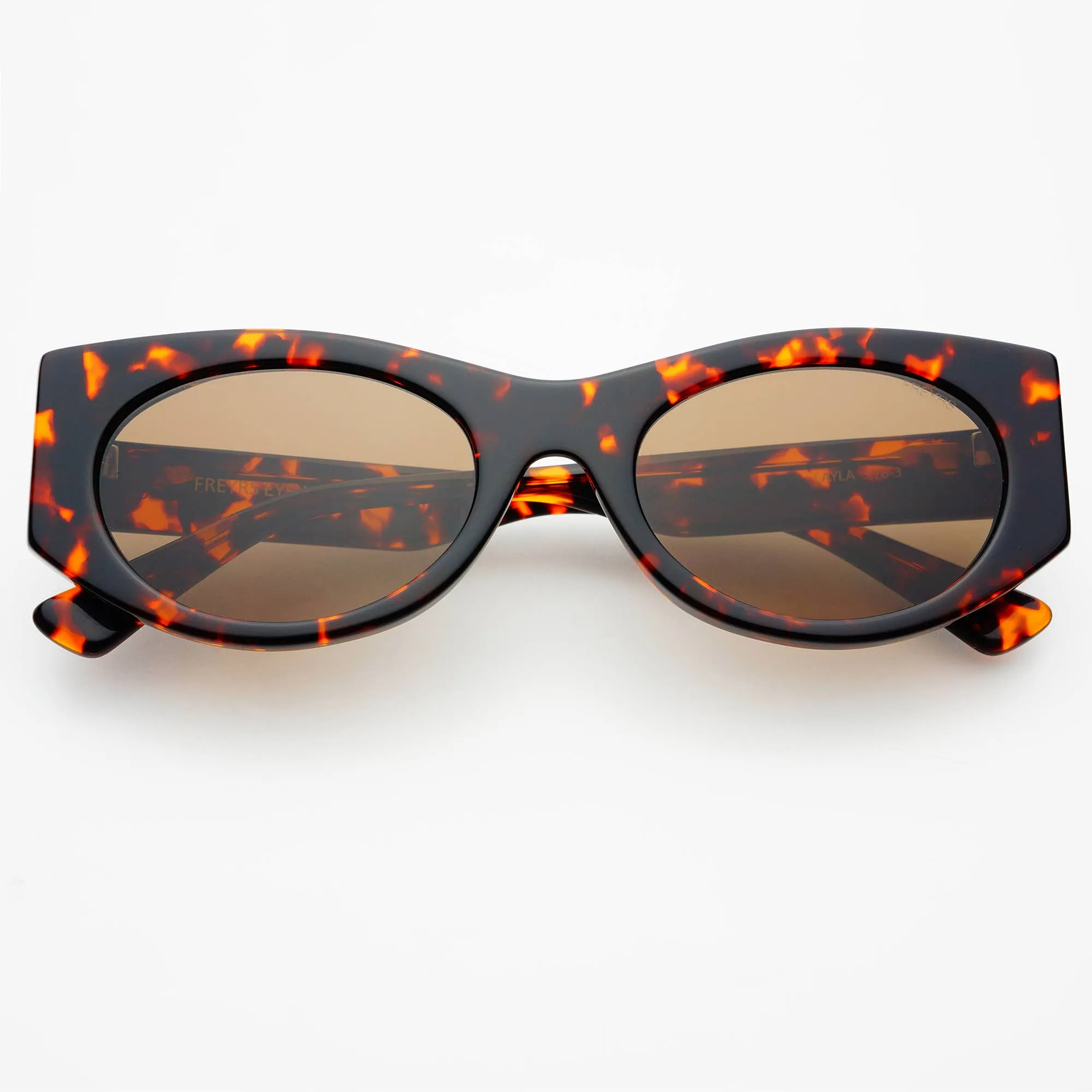 FREYRS Layla Acetate Oval Sunglasses Brown Tortoise