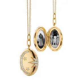 Galaxy 18K Gold Locket Necklace