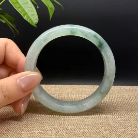 Genuine Burmese Icy Green Jade Jadeite Bangle Bracelet ( 60.4mm )