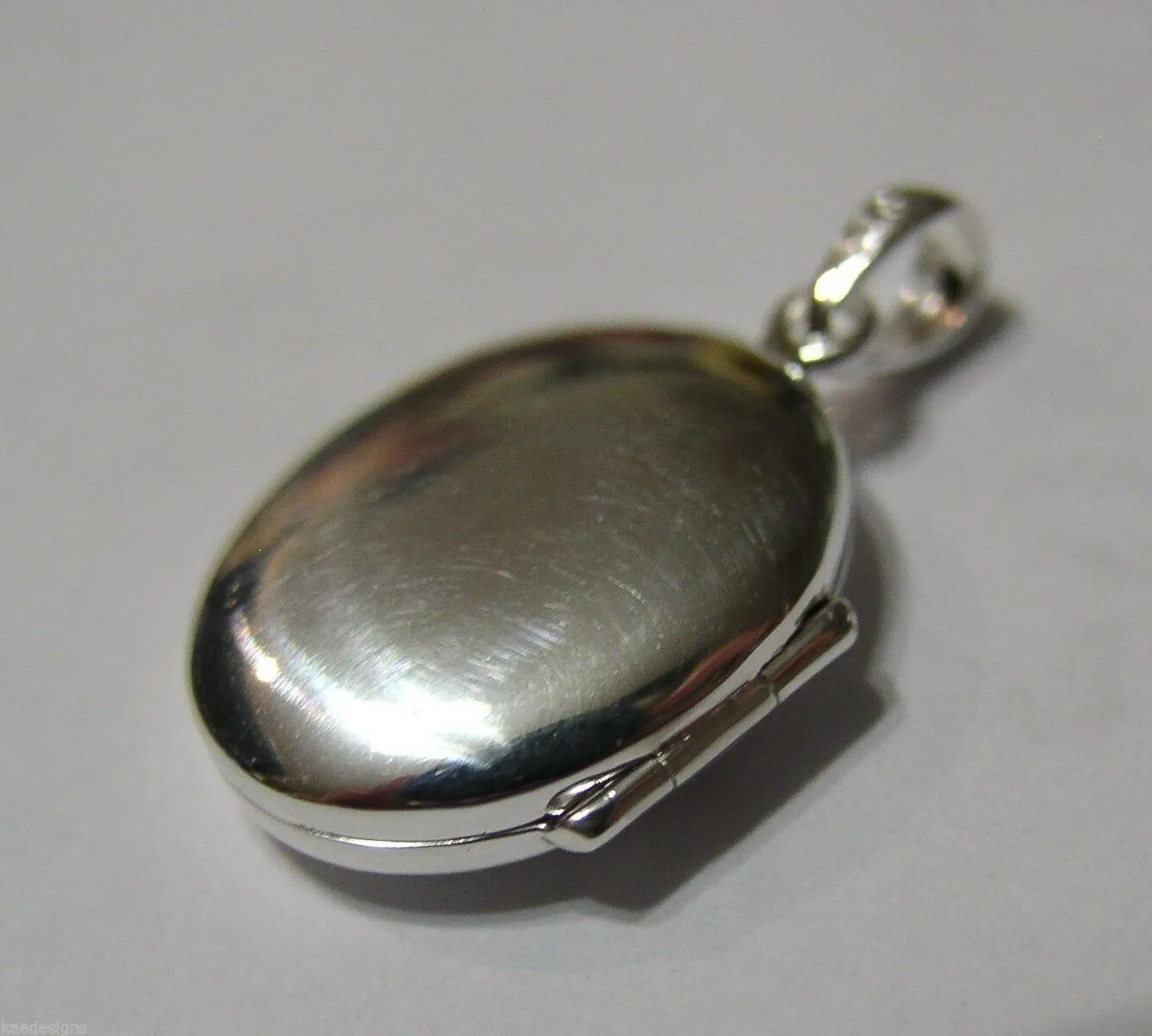 Genuine Sterling Silver Oval Locket Pendant With 2 Photos