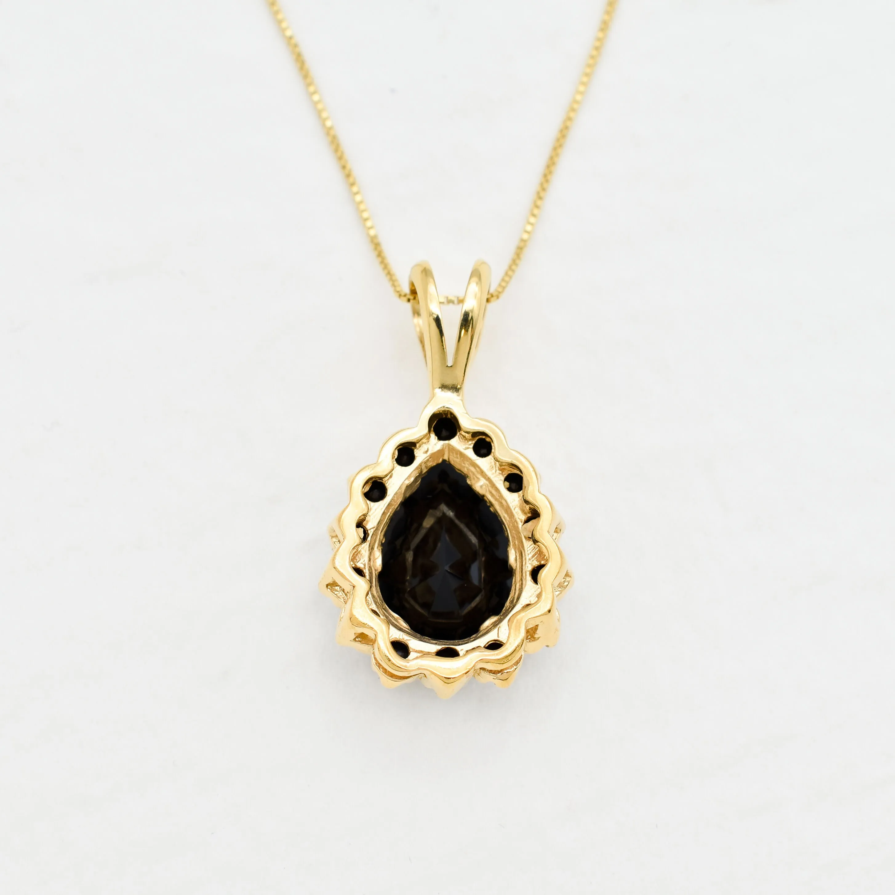 Gold Onyx Necklace - Statement Onyx Necklace - Gold Teardrop Pendant