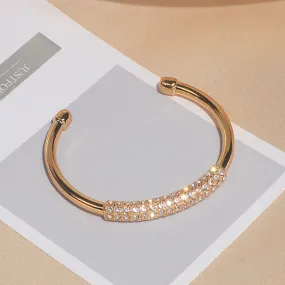 Gold-plated and diamond bracelet