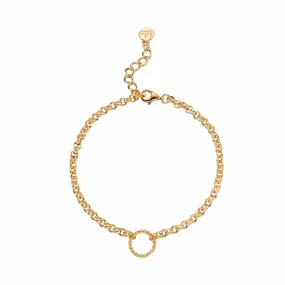 Gold Plated Eternity Twist Charm Bracelet