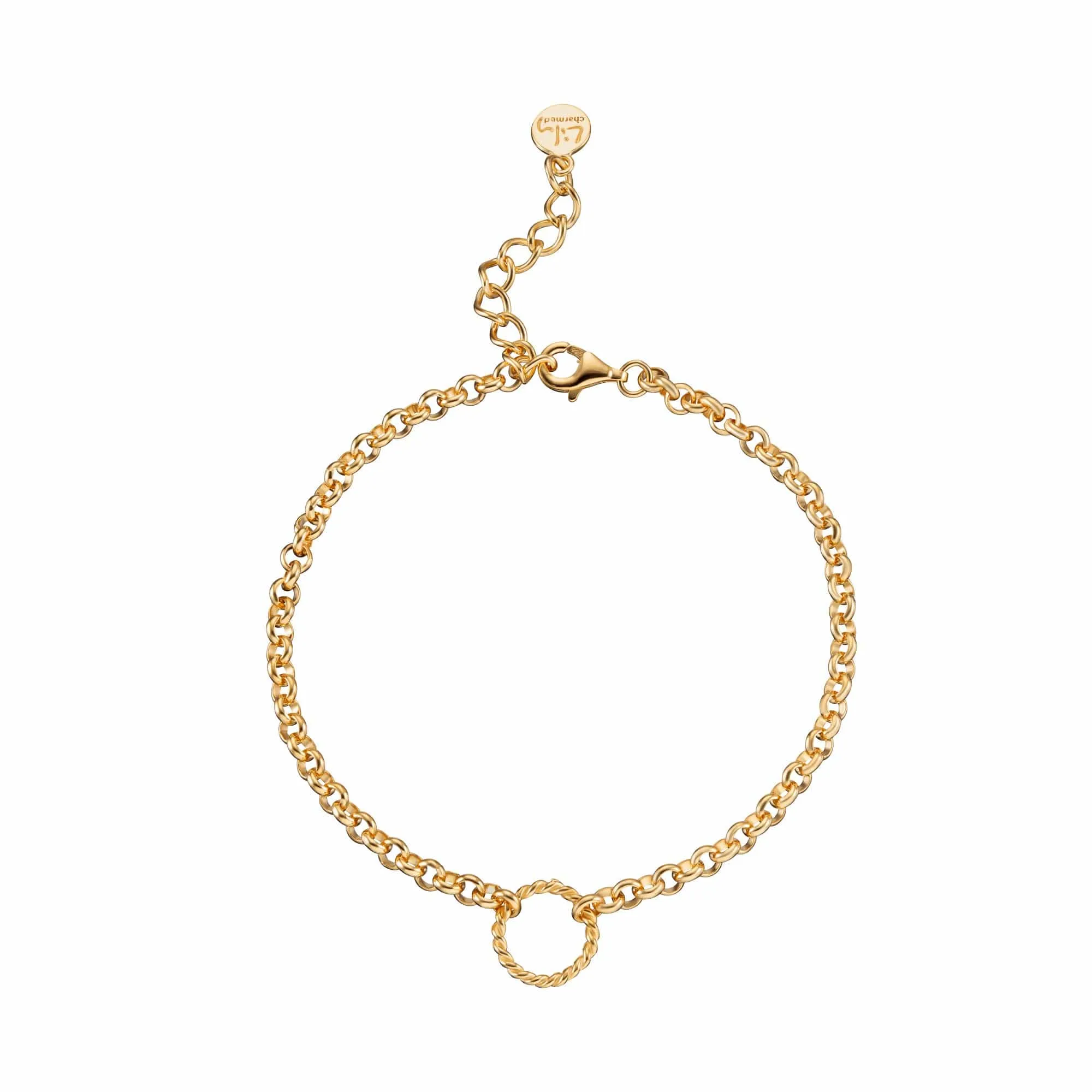 Gold Plated Eternity Twist Charm Bracelet