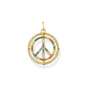 Gold plated Pendant peace sign