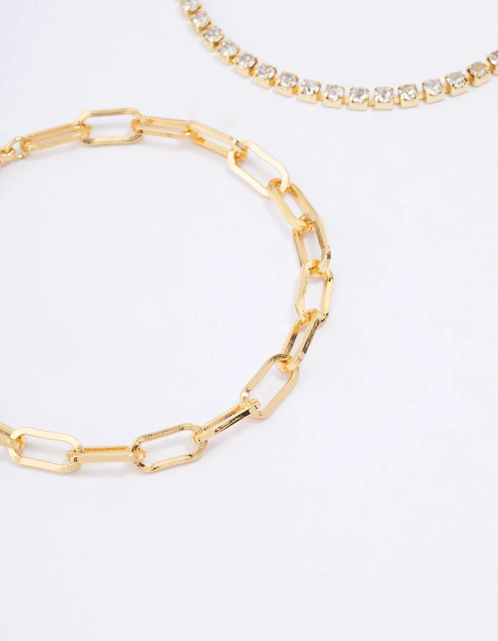 Gold Plated Tennis Open Link Bracelet