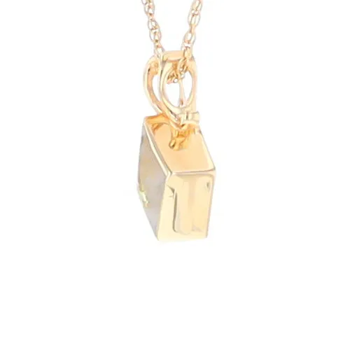 Gold Quartz Necklace, Diamond Shape Inlaid Design Pendant