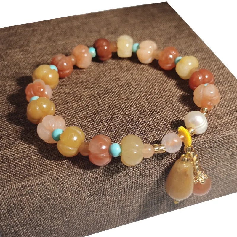 Gold Silk Jade Ethnic Style Bracelet