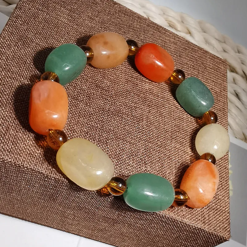 Gold Silk Jade Ethnic Style Bracelet