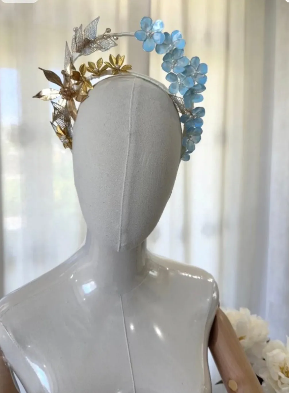 Golden Flora and Blue Blossom Crown