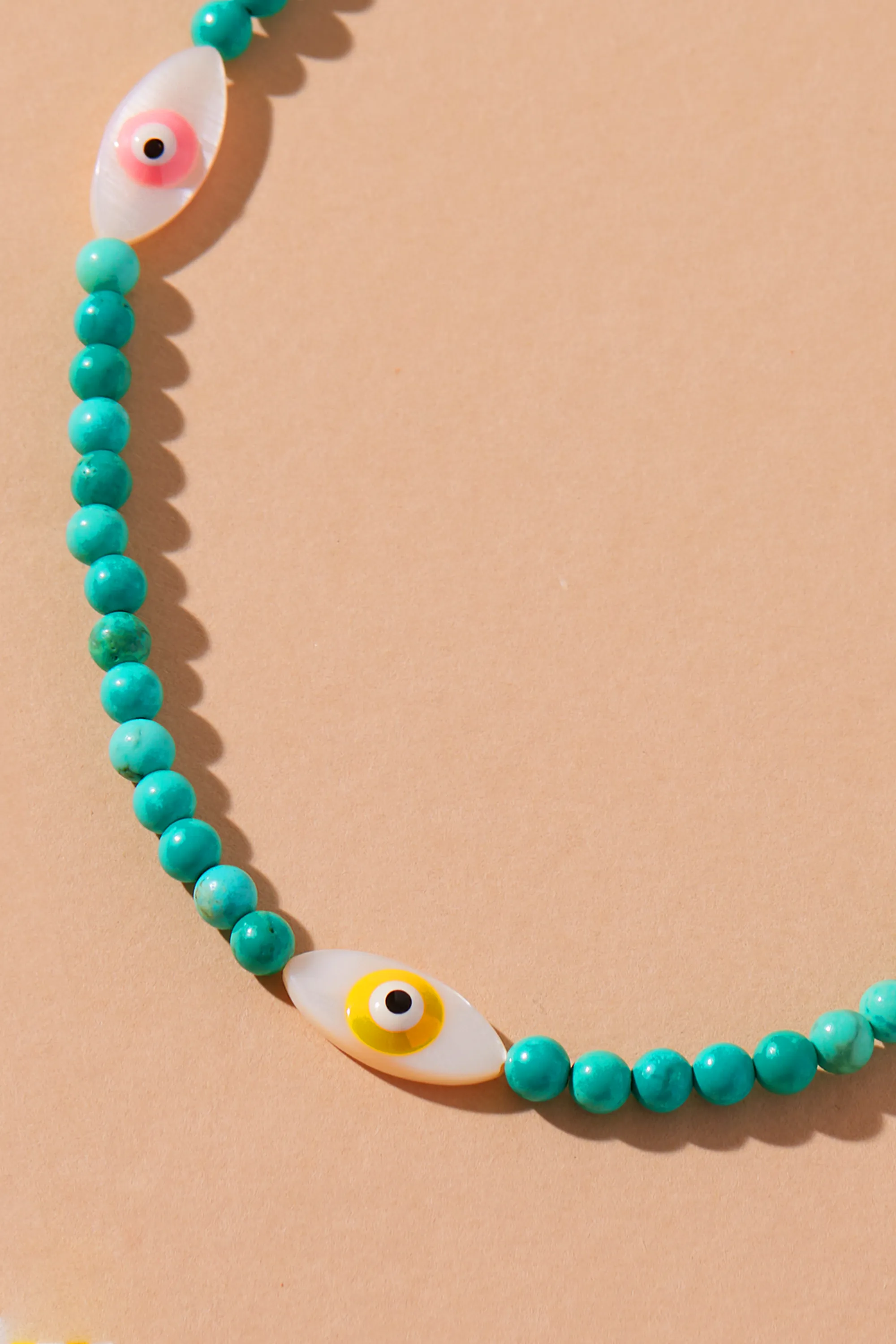 GOOD VIBES EVIL EYE BEADED NECKLACE