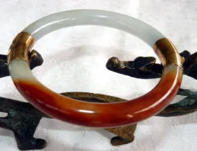 Gorgeous "Hong" Classic Round Burmese Jadeite Bangle Bracelet with Hinge 56 mm (YYBOX27)