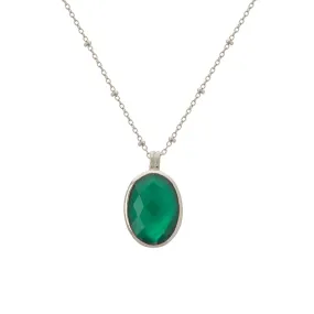 GREEN ONYX PENDANT NECKLACE