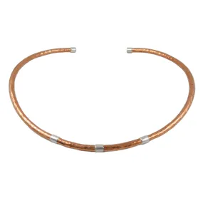 Hammered Copper and 925 Silver Choker Torque