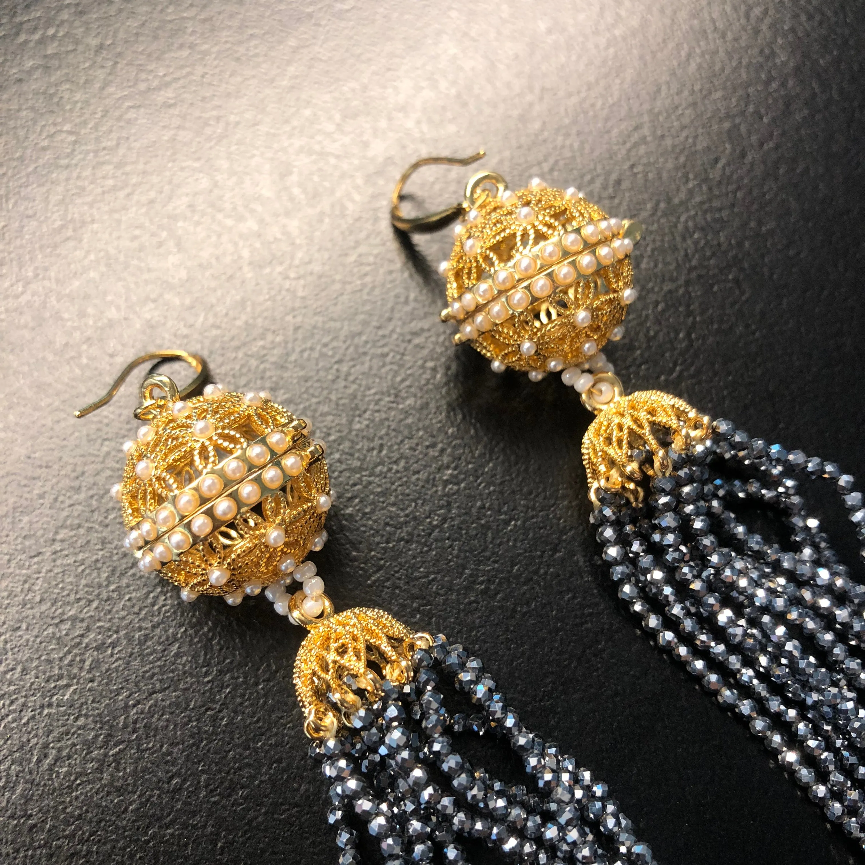 Herbal Locket Crystal Tassel Earrings - Terahertz Stone