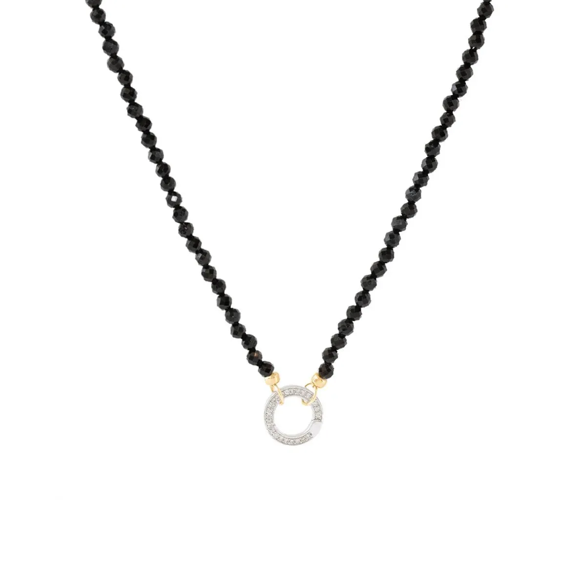 ICONIC BEADED OPEN ENDED NECKLACE - BLACK ONYX & GOLD - CHOOSE CONNECTOR