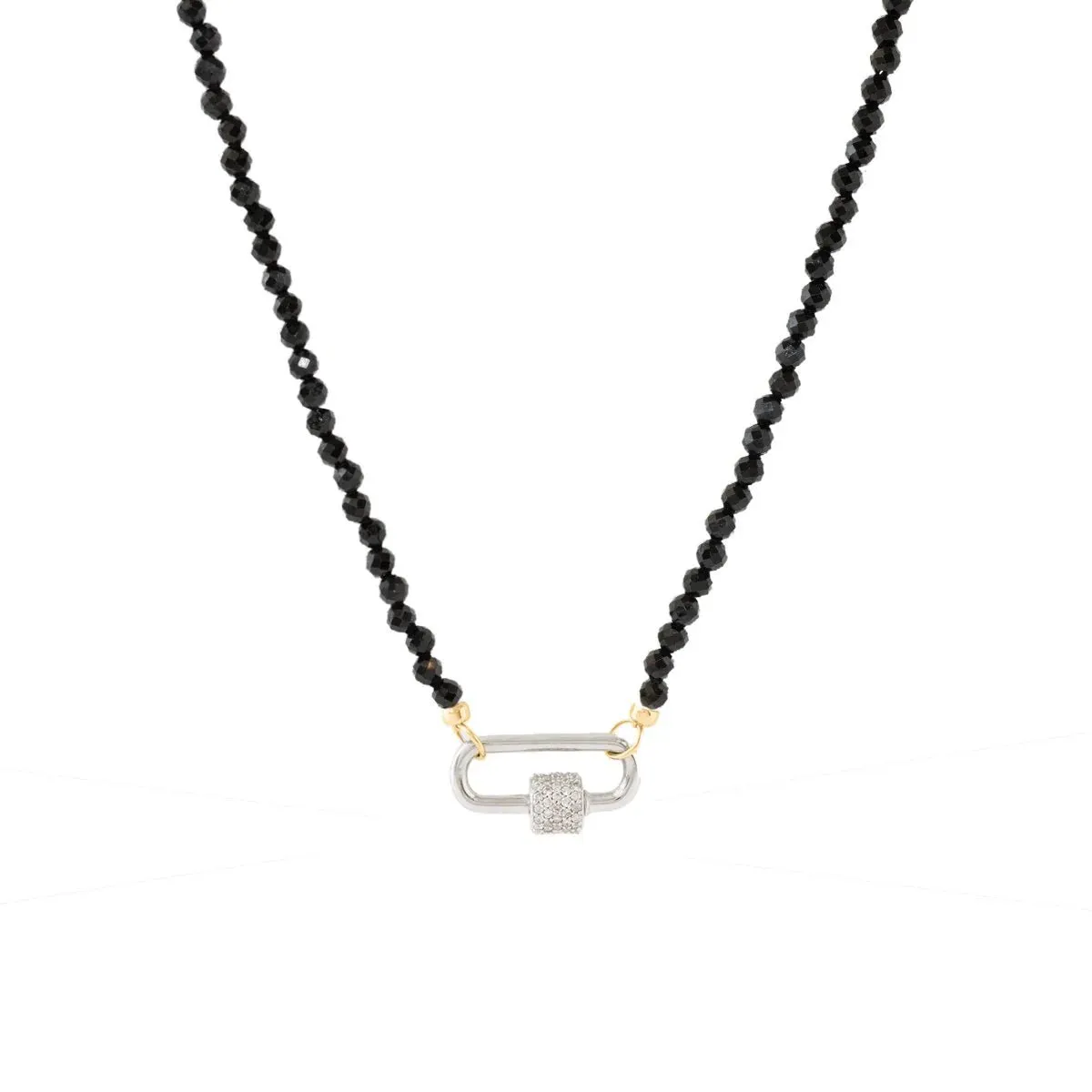 ICONIC BEADED OPEN ENDED NECKLACE - BLACK ONYX & GOLD - CHOOSE CONNECTOR