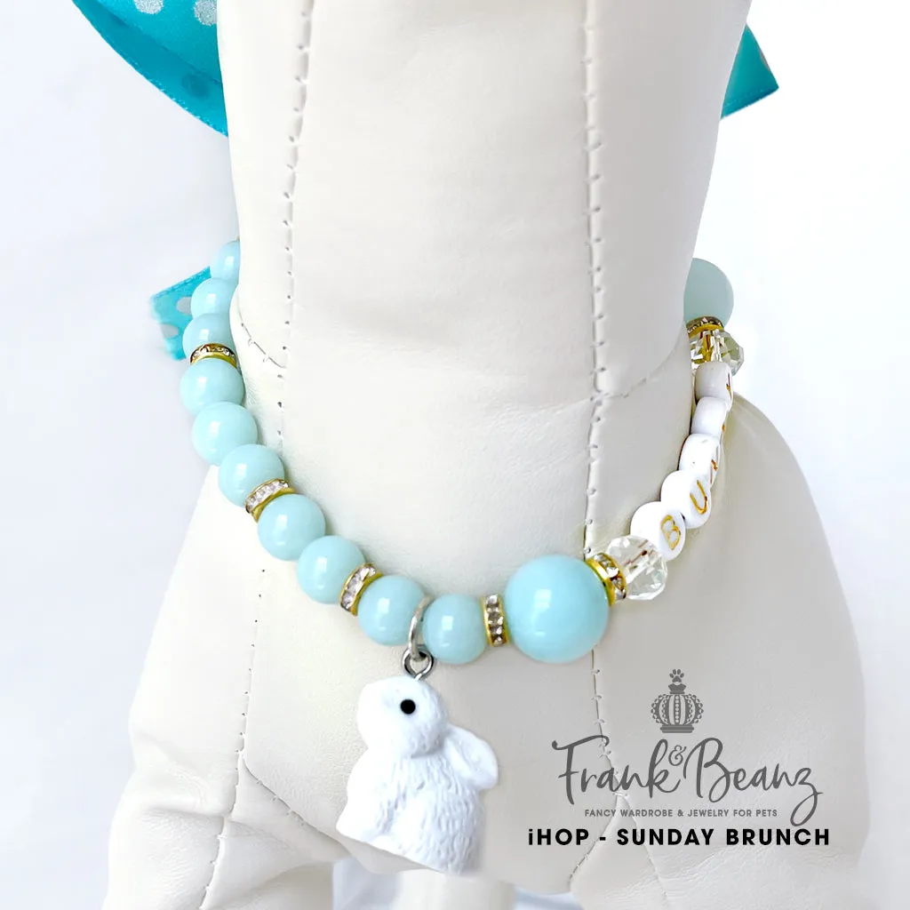 iHOP the Bunny Pearl Dog Necklace Collar Cat Collar