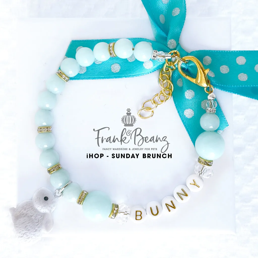 iHOP the Bunny Pearl Dog Necklace Collar Cat Collar