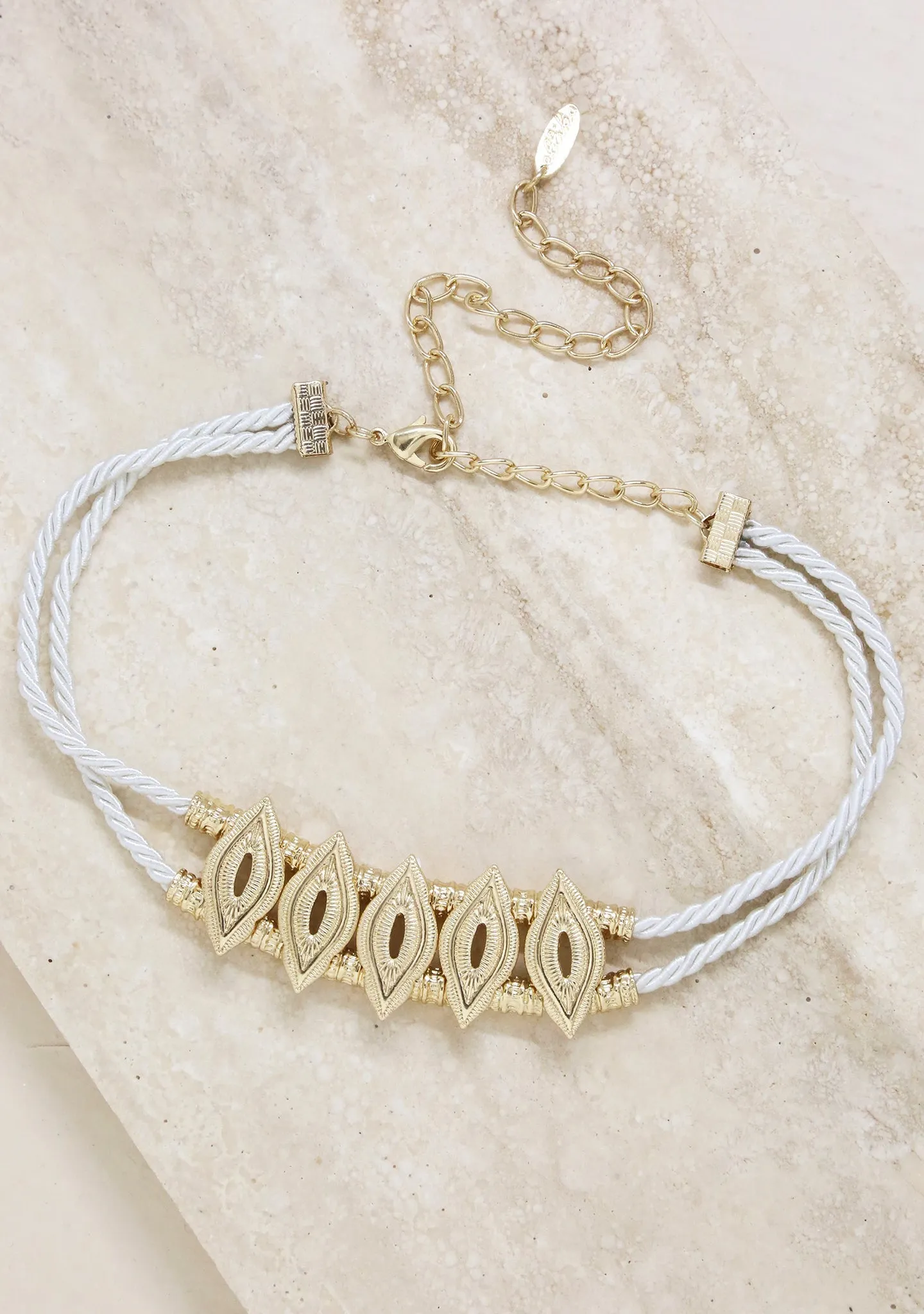 Industrial Choker in Cream/Gold