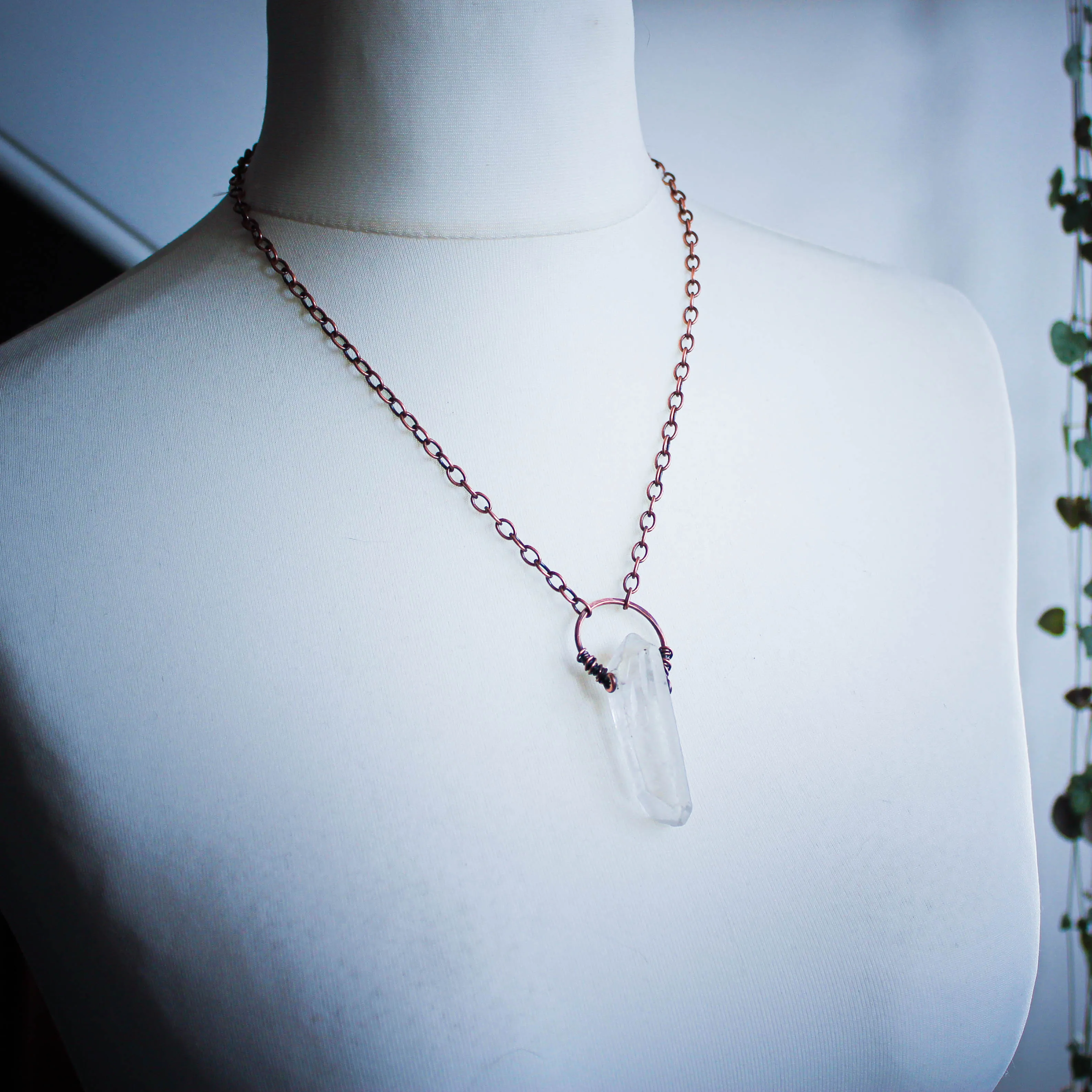 Isa Nimbus Raw Quartz Crystal Point Necklace