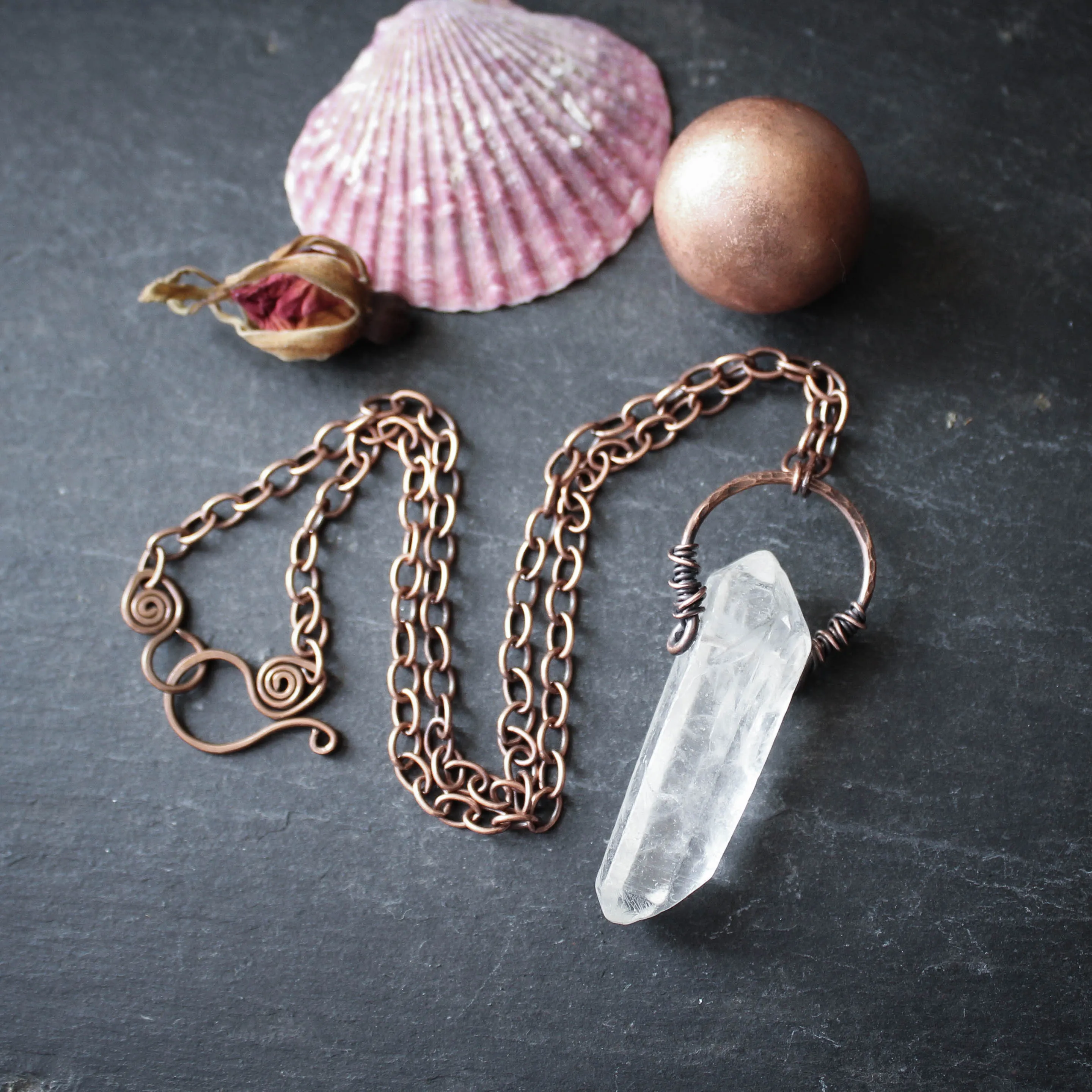 Isa Nimbus Raw Quartz Crystal Point Necklace