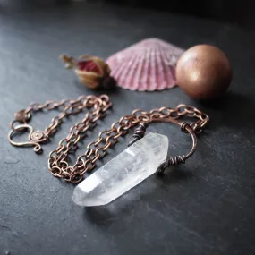 Isa Nimbus Raw Quartz Crystal Point Necklace