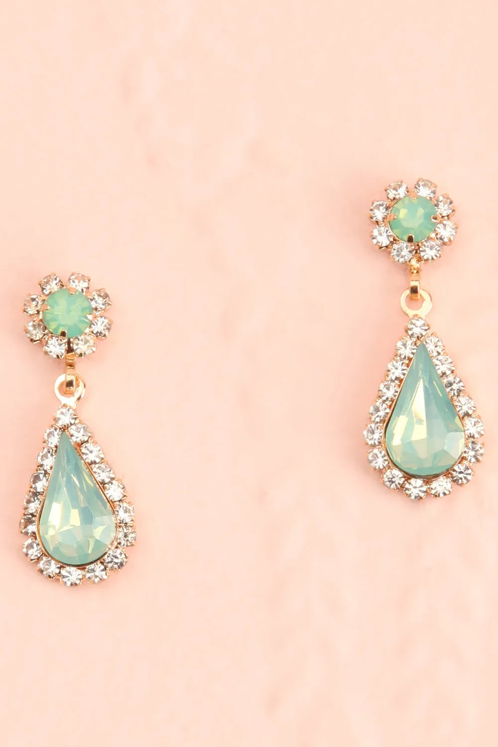 Ivest Teal | Crystal Earrings & Necklace Set