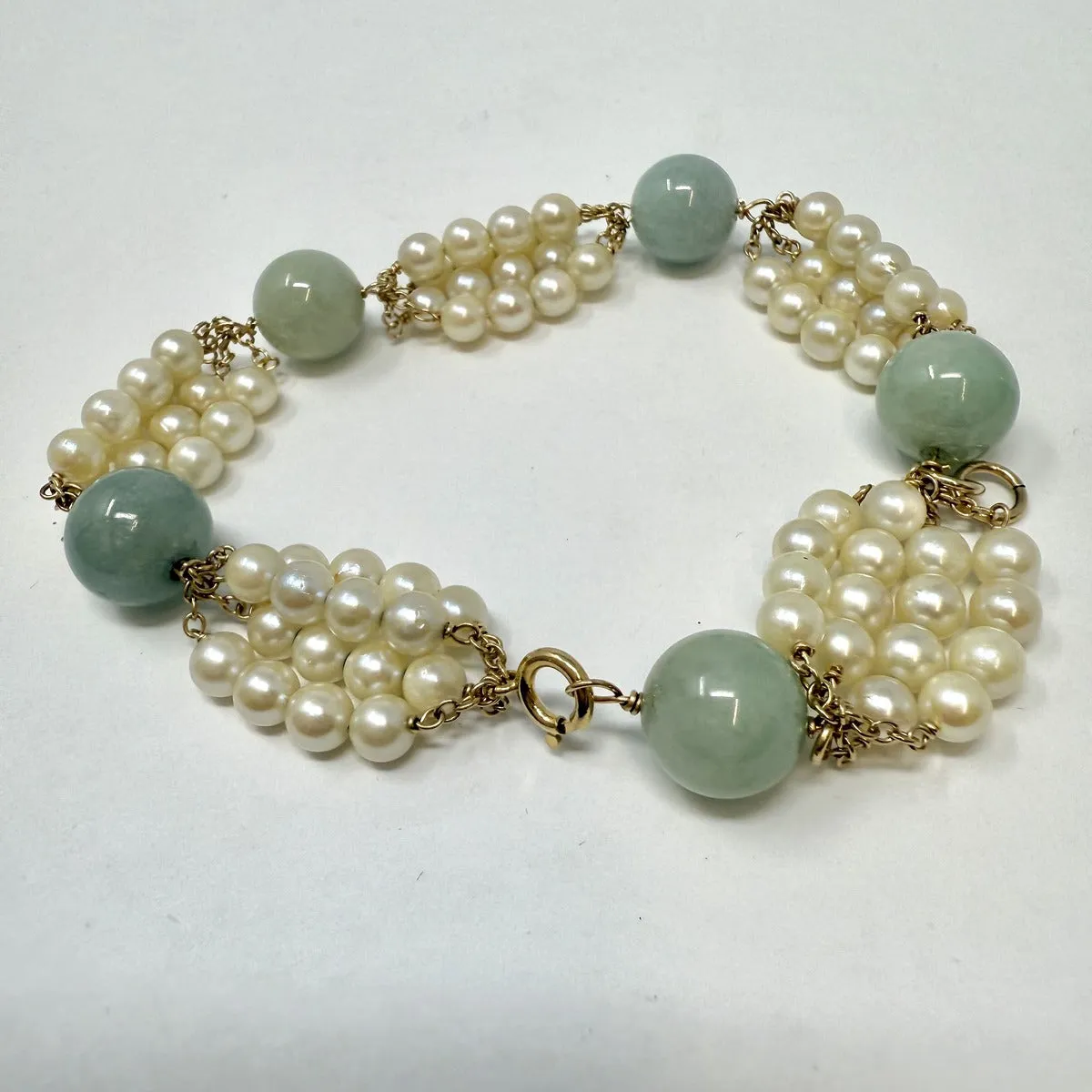 Jade and Pearl Bracelet