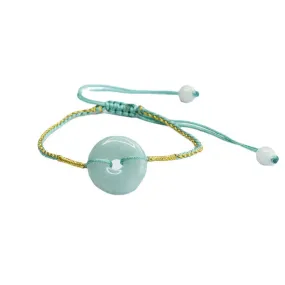 Jade Bracelet with Sterling Silver Safety Buckle