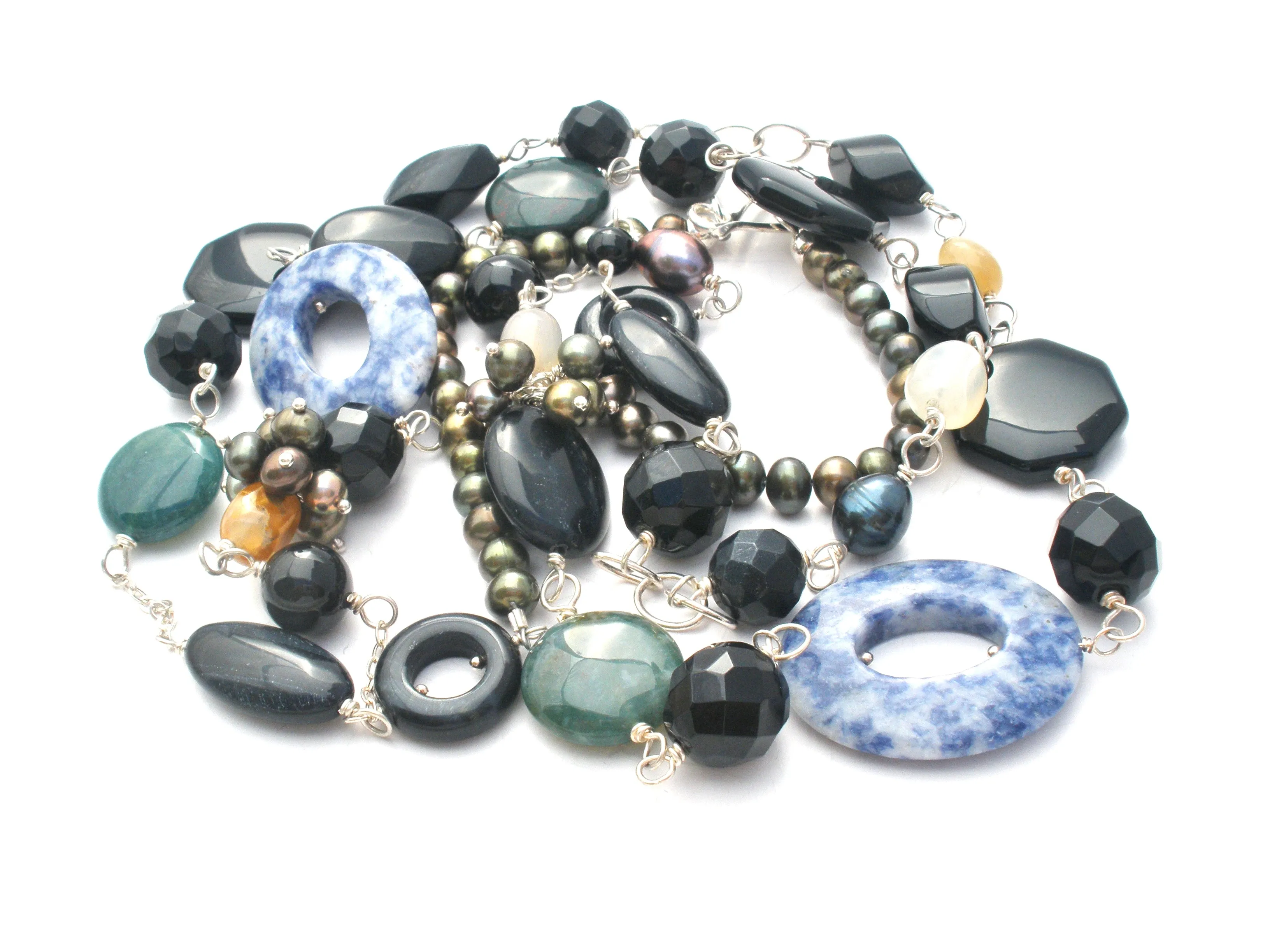 Jay King Multi Color Gemstone Bead & Pearl Necklace