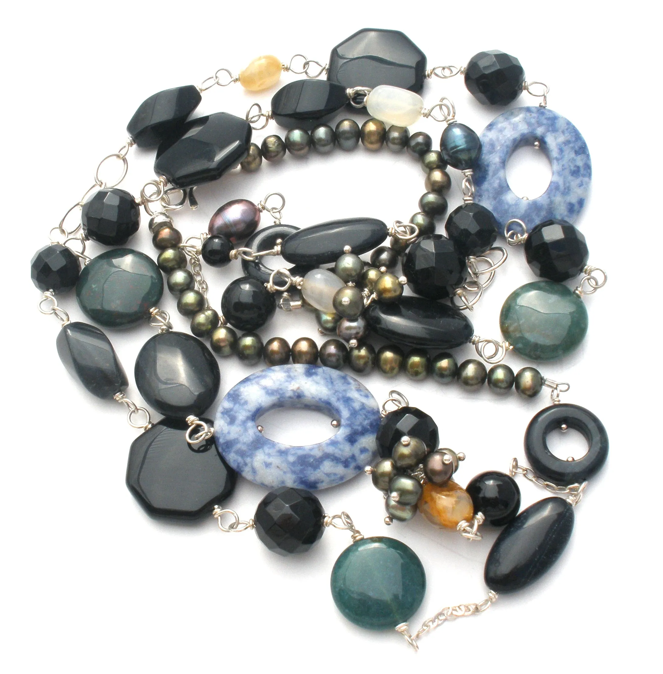 Jay King Multi Color Gemstone Bead & Pearl Necklace