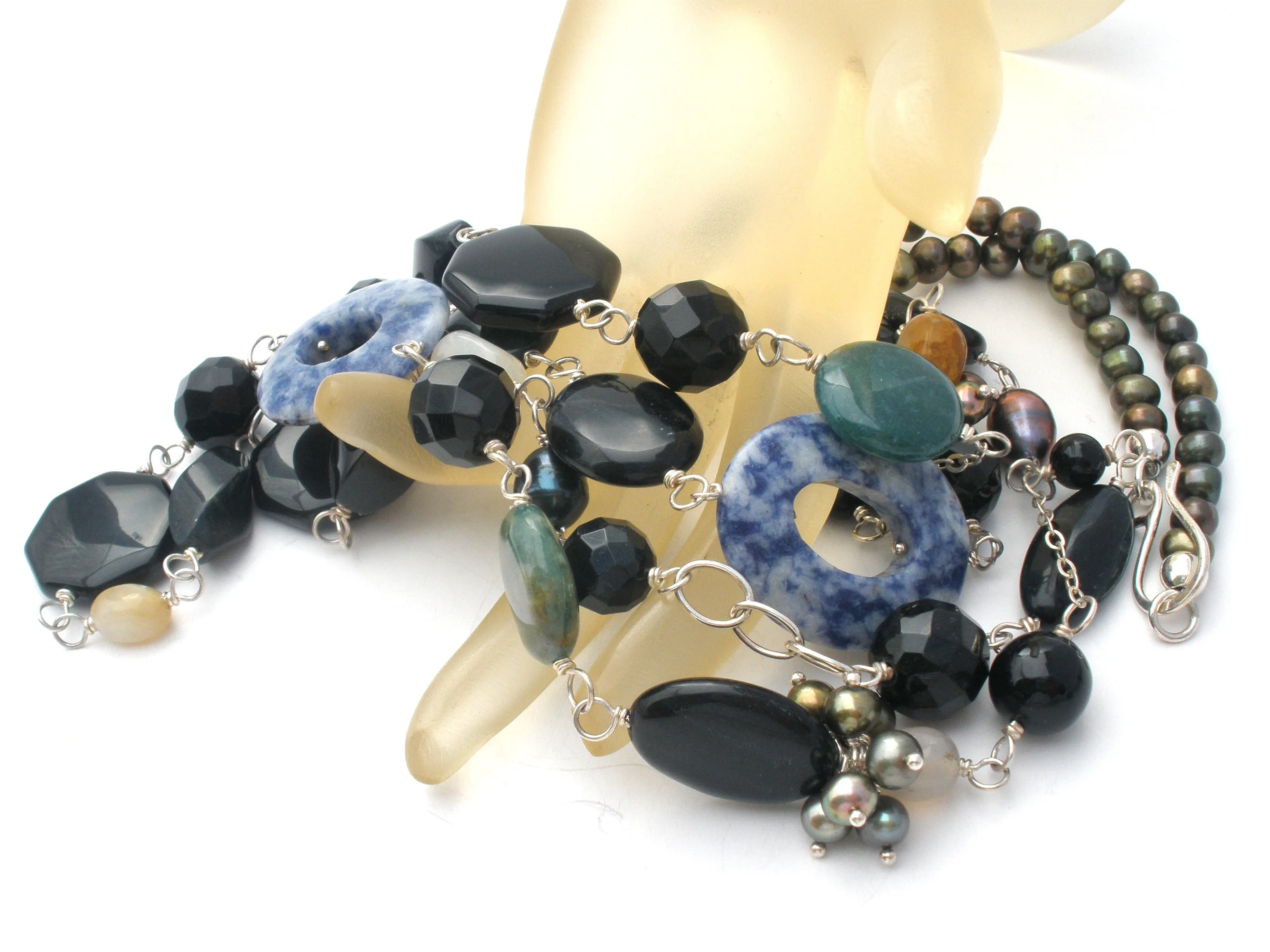 Jay King Multi Color Gemstone Bead & Pearl Necklace