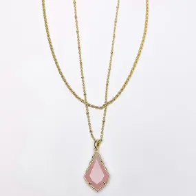 Kendra Scott | Faceted Alex Gold Convertible Necklace in Rose Quartz