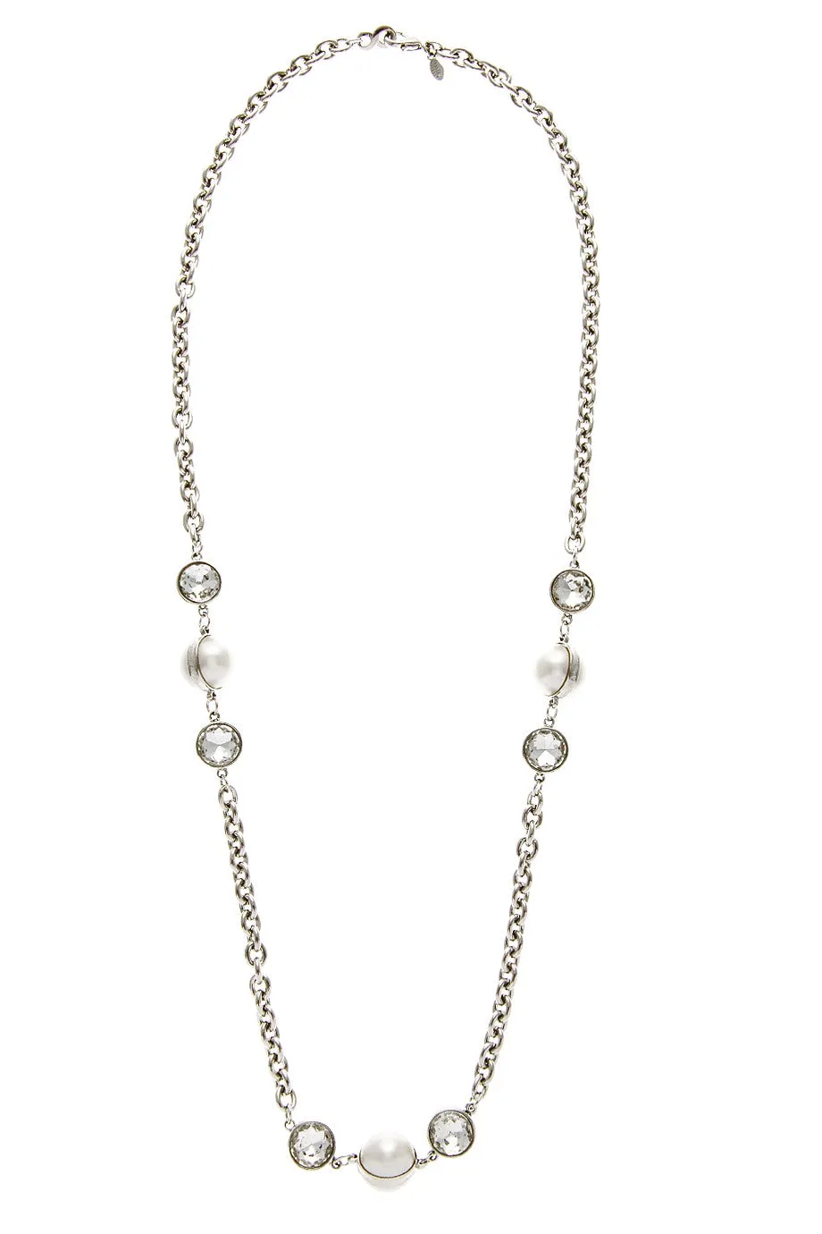 KENNETH JAY LANE CELESTIAL Silver Pearl Necklace