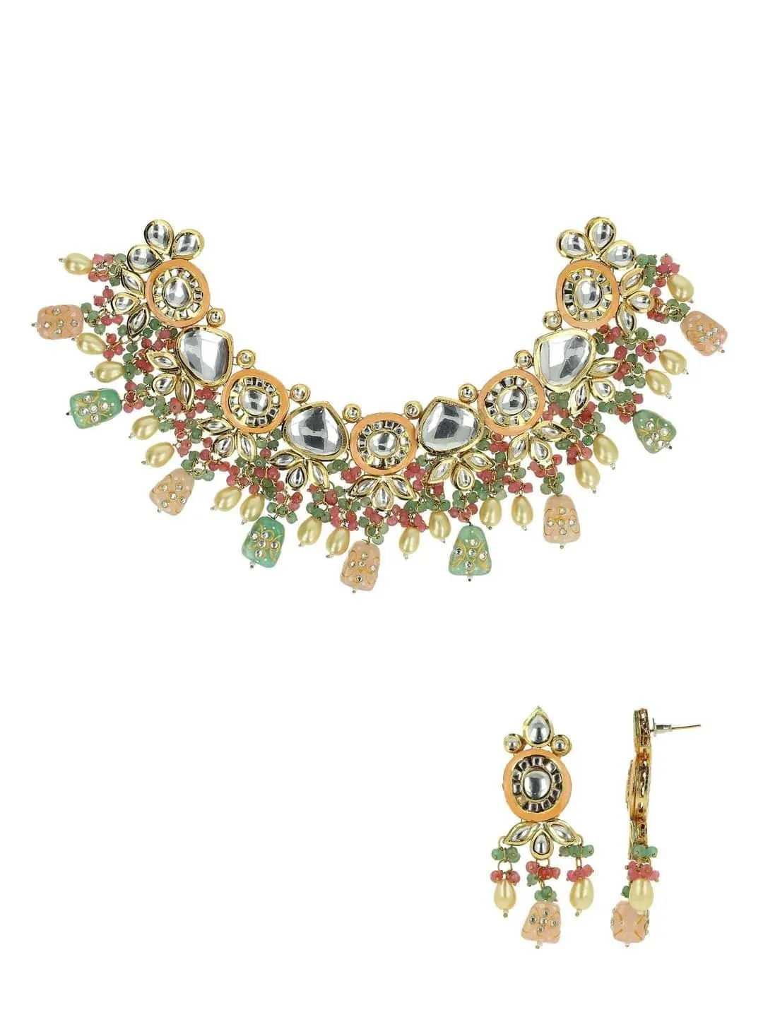 Kundan With Meena Design Necklace Set