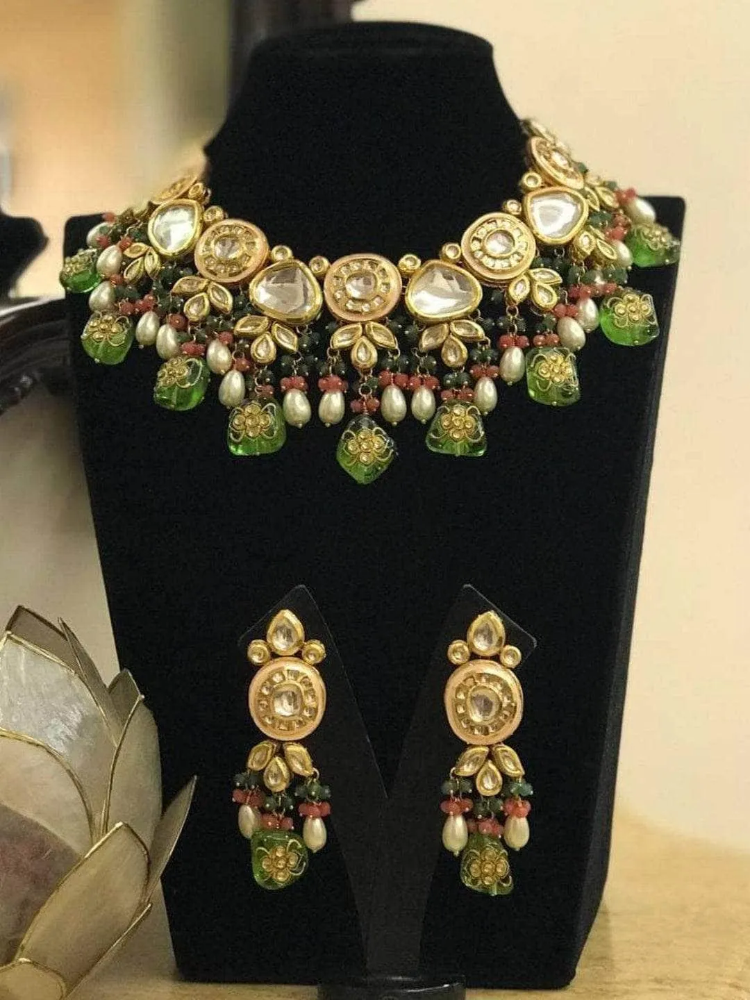 Kundan With Meena Design Necklace Set