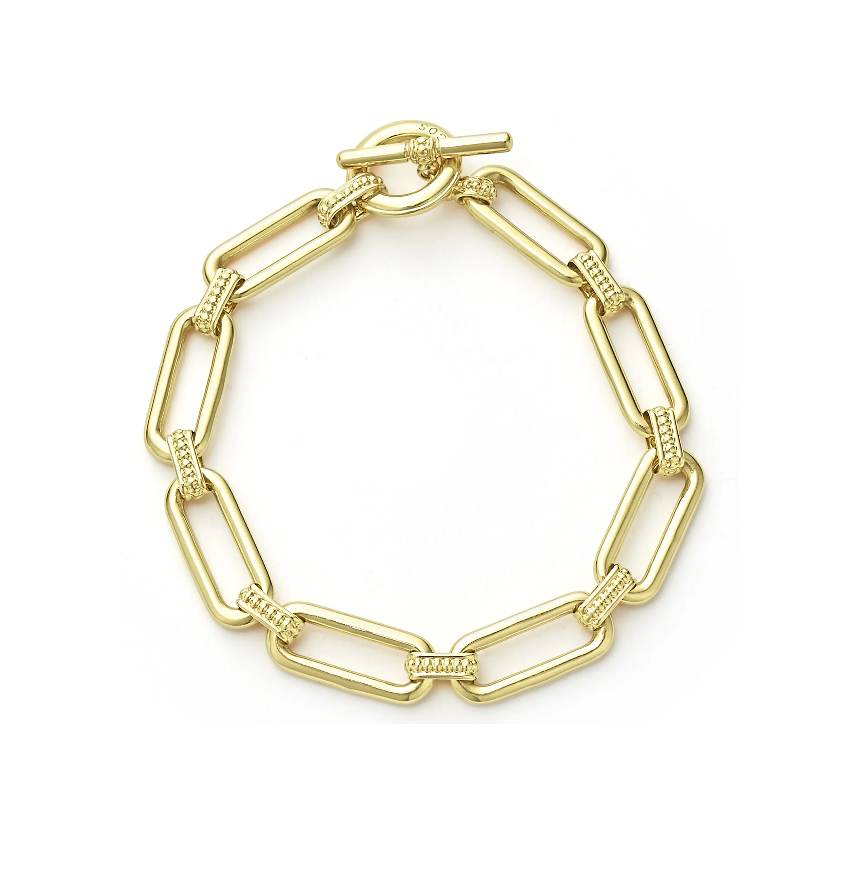 LAGOS Signature Caviar Yellow Gold Link Bracelet