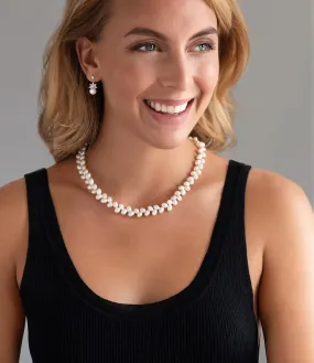 Leaf Classic White Pearl Necklace