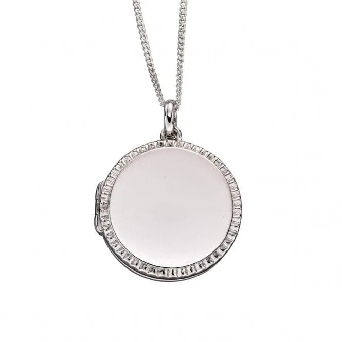 Locket Round Diamond Cut Pendant P4794