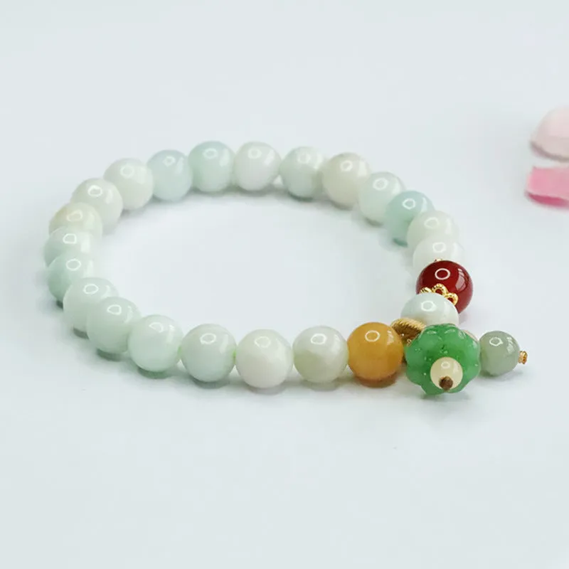 Lotus Jade Bracelet with Sterling Silver Needles