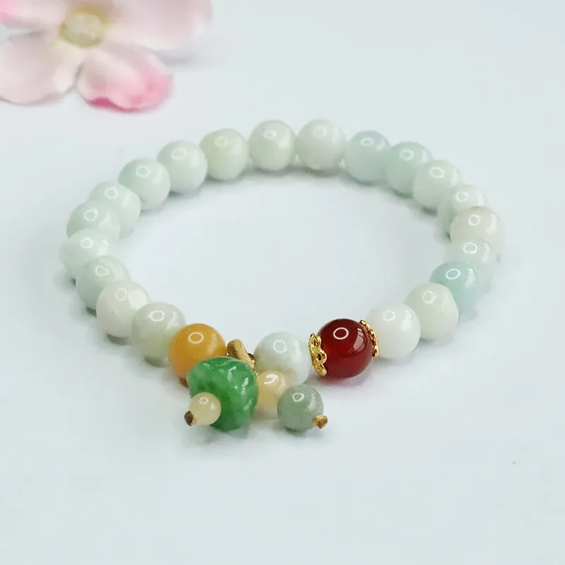 Lotus Jade Bracelet with Sterling Silver Needles