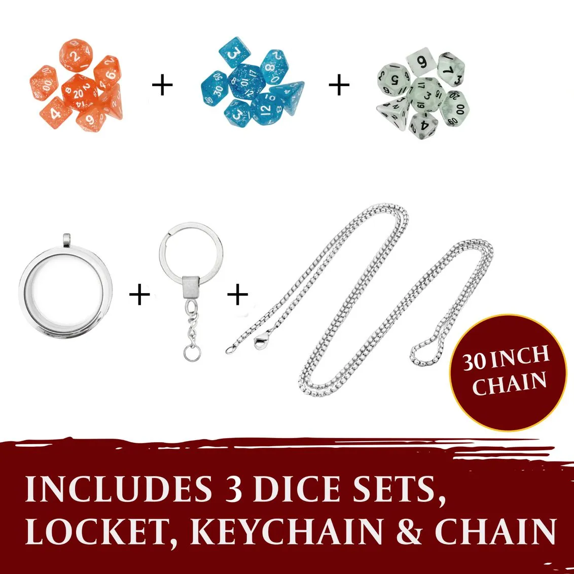 Lynx - Dice Locket With Necklace & Keychain