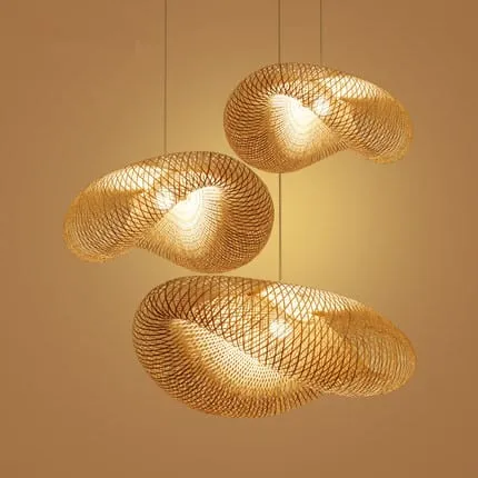 Madhatter Bamboo Weave Straw Hats Pendant Lamp