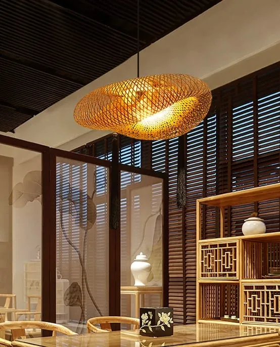 Madhatter Bamboo Weave Straw Hats Pendant Lamp