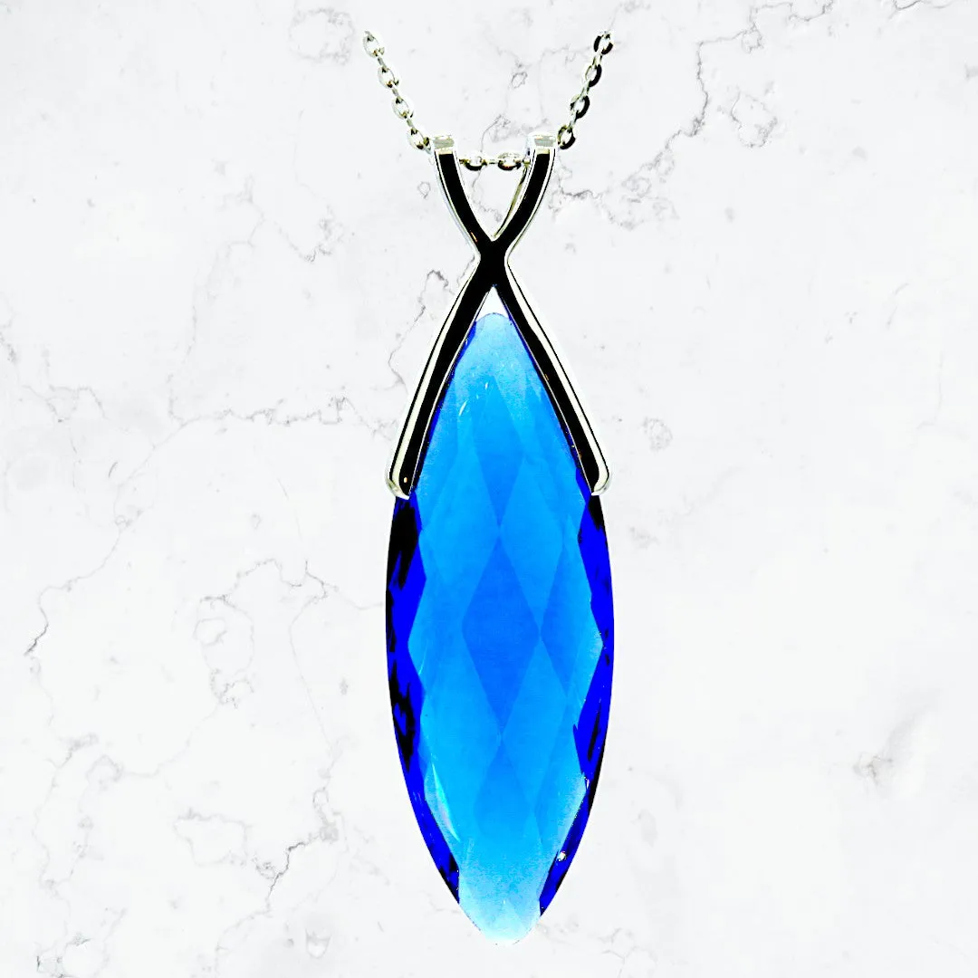 Marquis Blue Quartz Necklace