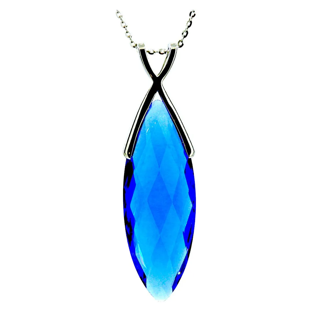 Marquis Blue Quartz Necklace