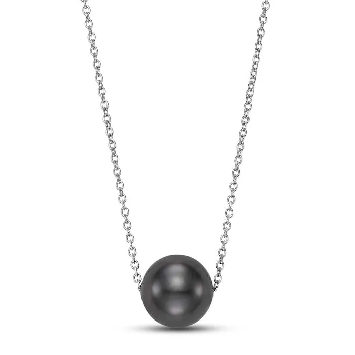 Mastoloni 10-11MM Tahitian Pearl Station Necklace in 14K White Gold