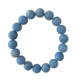 Matte Dark Blue Grey Jade 10mm Bracelet