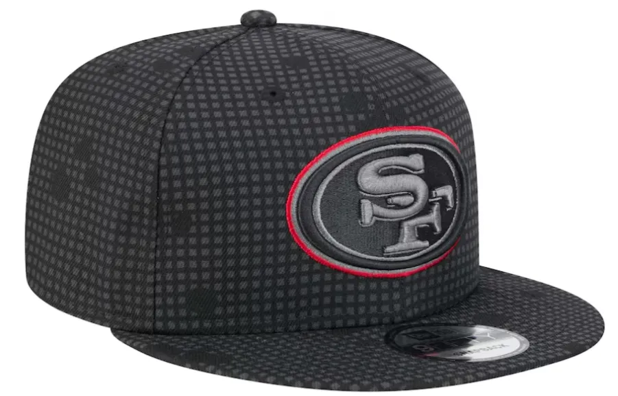 Men's San Francisco 49ers New Era Black Midnight Ink Pop Outline 9FIFTY Snapback Hat